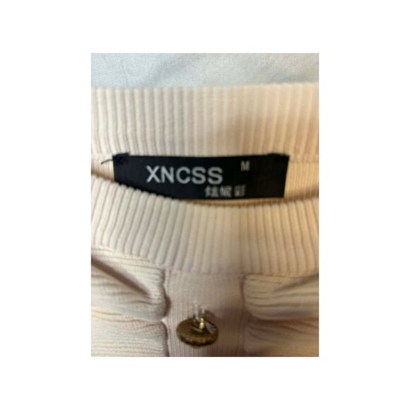 Preppy Ruffle Collar Knit Dress Cream Red Navy Stripe S - Picture 4 of 5